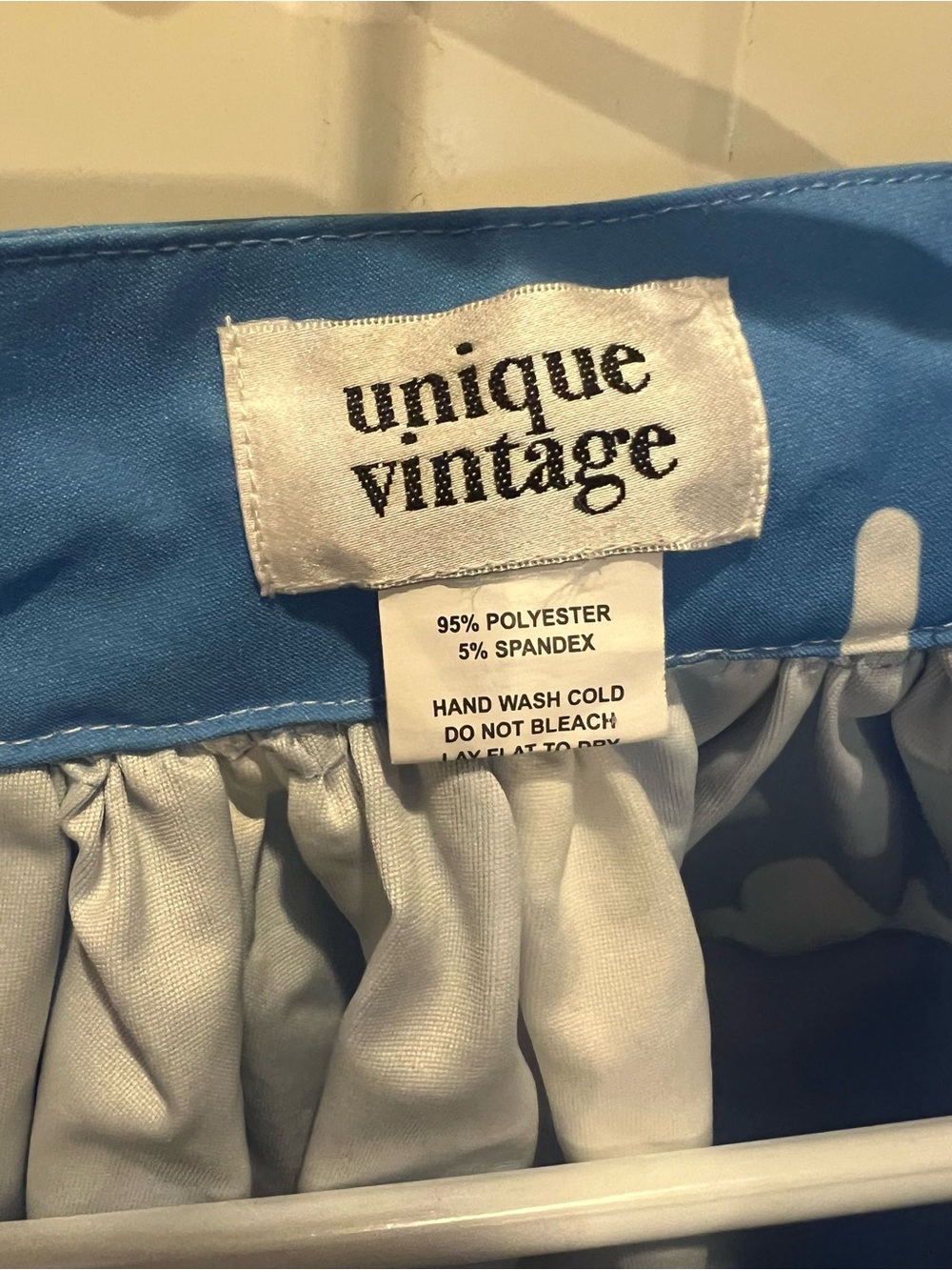 Unique Vintage Blue and White ‘Toy Story Clouds’ Gathered Skirt